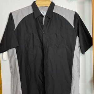 Red Kap Shirt Mens 3XL Black Gray Short Sleeve Button Up Casual Workwear Uniform